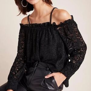 Anthropologie Eri + Ali Off The Shoulder Lace Top